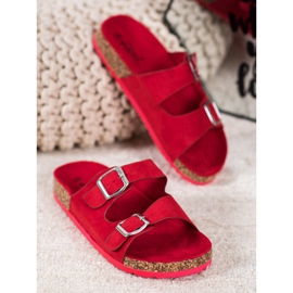 Evento Chinelos casuais com fivela vermelho 1