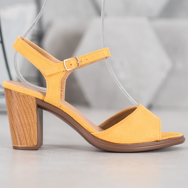 SHELOVET Sandálias de camurça amarela amarelo 1