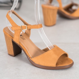 SHELOVET Sandálias Camel Suede castanho 1