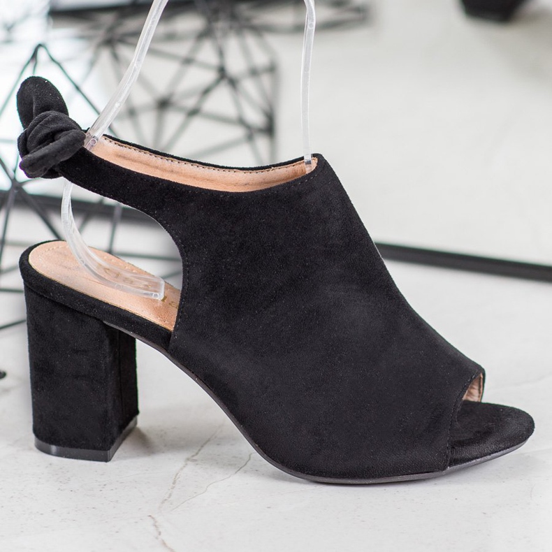 SHELOVET Sandálias de salto alto preto 2