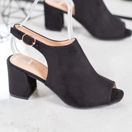 SHELOVET Sandálias clássicas de salto alto preto 1