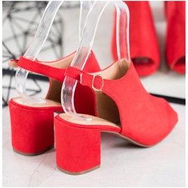 SHELOVET Sandálias clássicas de salto alto vermelho 1