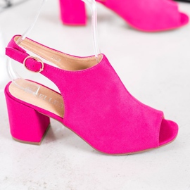 SHELOVET Sandálias clássicas de salto alto rosa 1