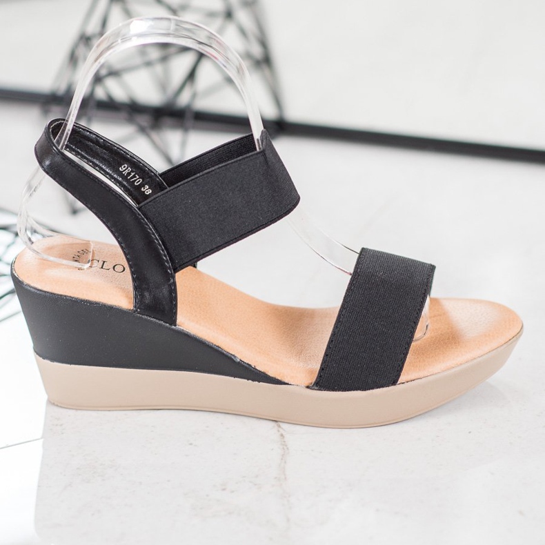 Clowse Sandálias leves deslizantes preto 2