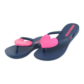 Flip Blue Firly Flip -Flops com um coração rosa de ipanema 2