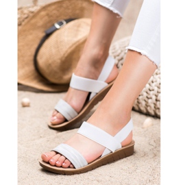 Sea Elves Sandálias deslizantes na plataforma branco cinza 1