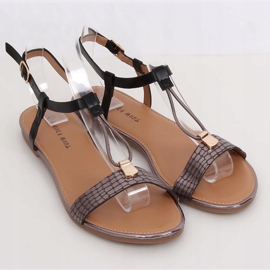 Sandálias pretas femininas WL014 pretas preto 1