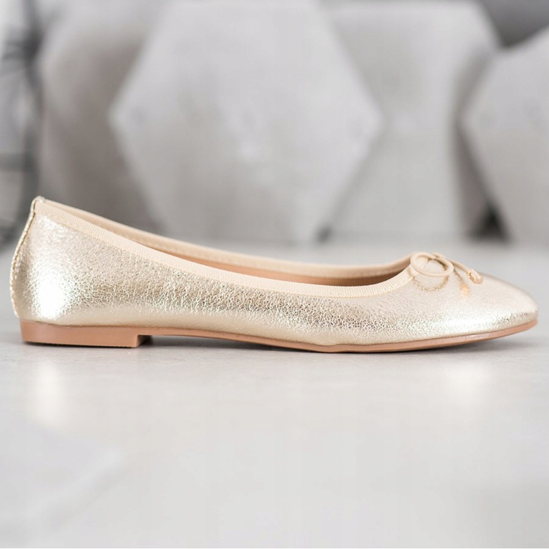 Seastar Bailarinas de couro ecológico dourado 1