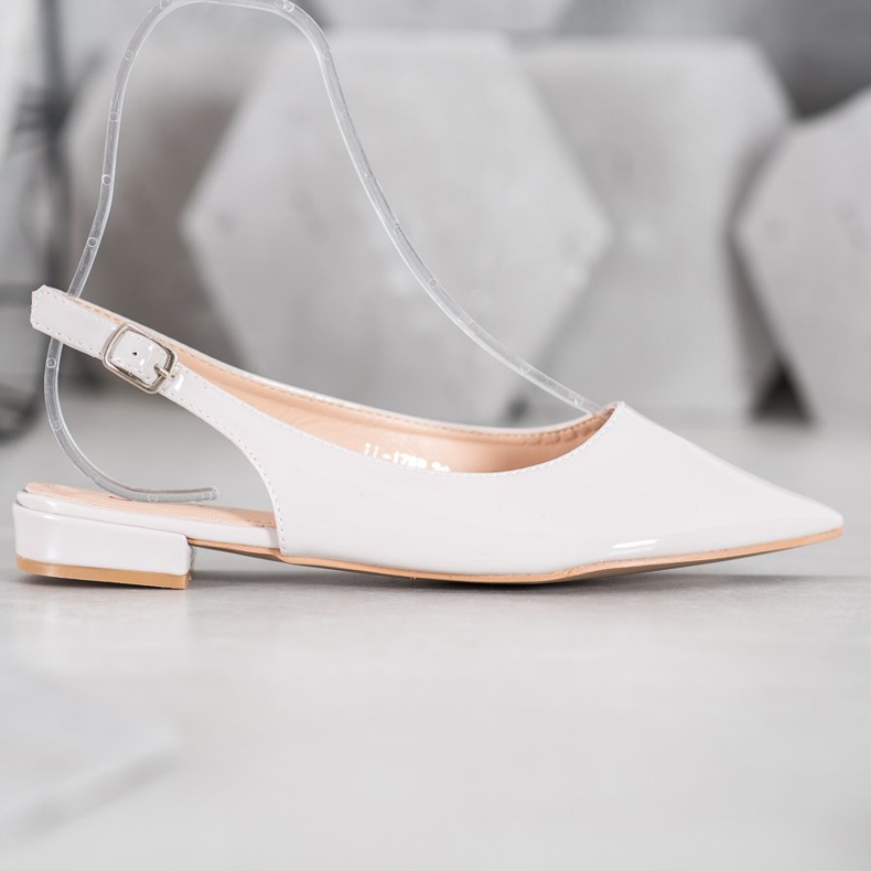 Seastar Sapatos de couro envernizado com salto exposto cinza 2