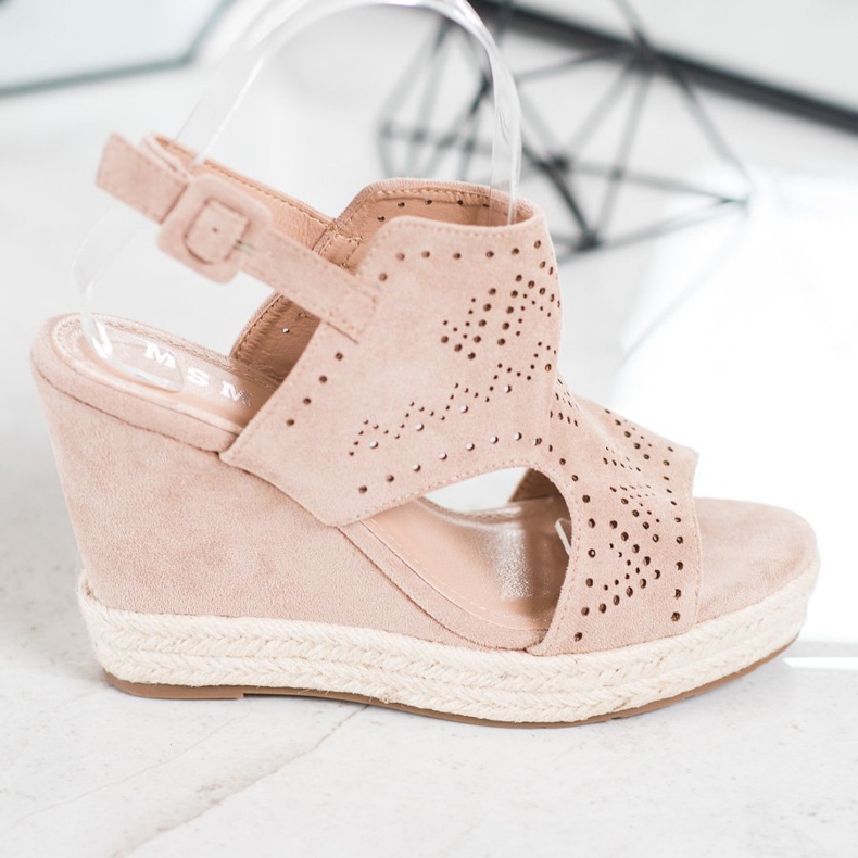 SHELOVET Cunhas Openwork marrom 2