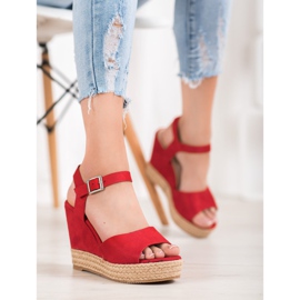 Clowse Sandálias vermelhas de salto alto vermelho 1