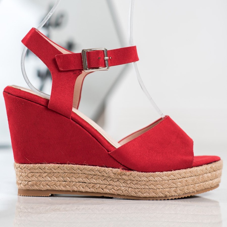 Clowse Sandálias vermelhas de salto alto vermelho 2