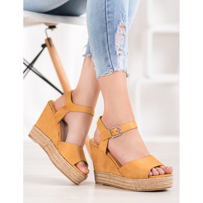 Clowse Sandálias amarelas de salto alto amarelo 1