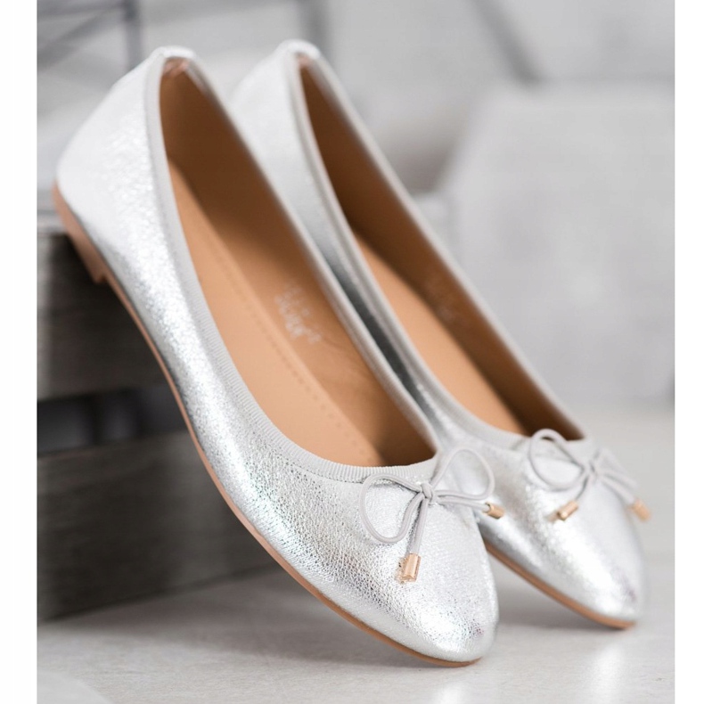 Seastar Bailarinas de couro ecológico cinza 1