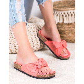 SHELOVET Chinelos de camurça na plataforma rosa 2