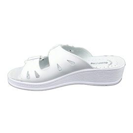 Flip de couro feminino Flips White Wedges branco 1