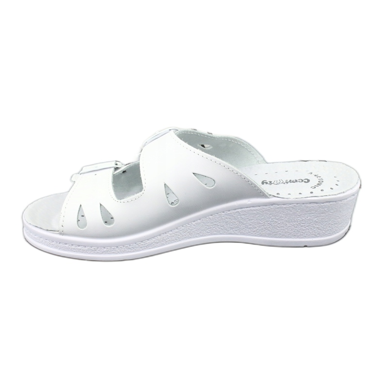 Flip de couro feminino Flips White Wedges branco 1