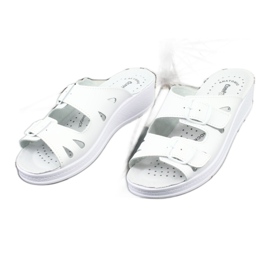 Flip de couro feminino Flips White Wedges branco 2
