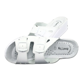 Flip de couro feminino Flips White Wedges branco 4