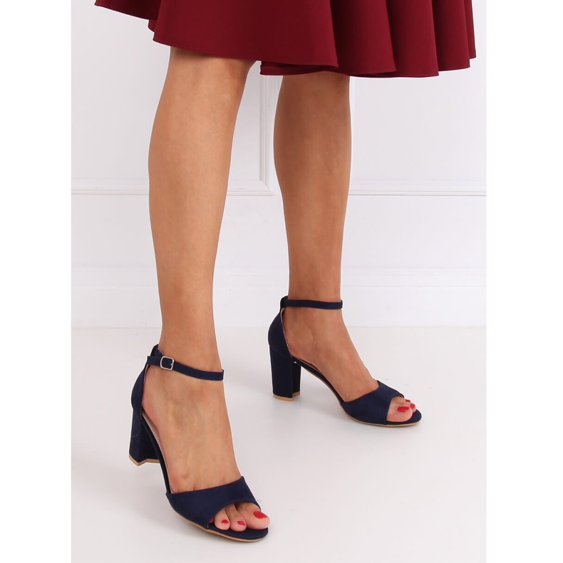 Sandálias de salto alto azul marinho 88-395 Blue 1