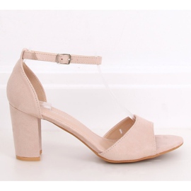 Sandálias de salto alto bege 88-395 Nude 1