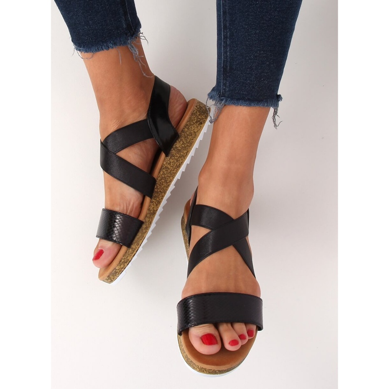 Sandálias pretas femininas AM042 pretas preto 2