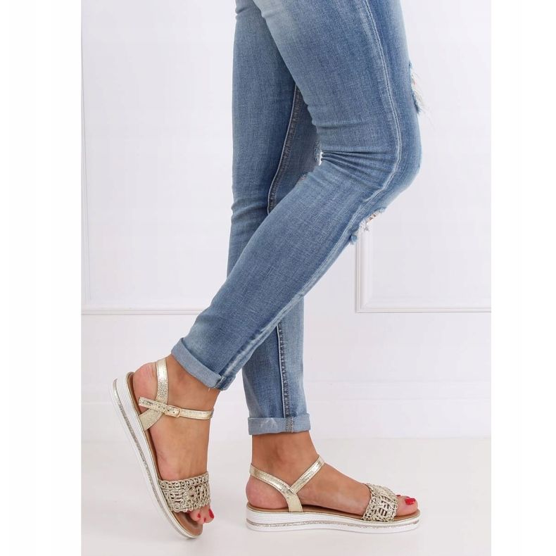 Sandálias femininas ouro 35-197 ouro dourado 1