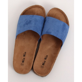 Pantufas de sola azul PA-354 de cortiça azul 1