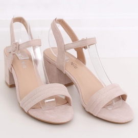 Sandálias de salto alto bege 99-61A Beige 1