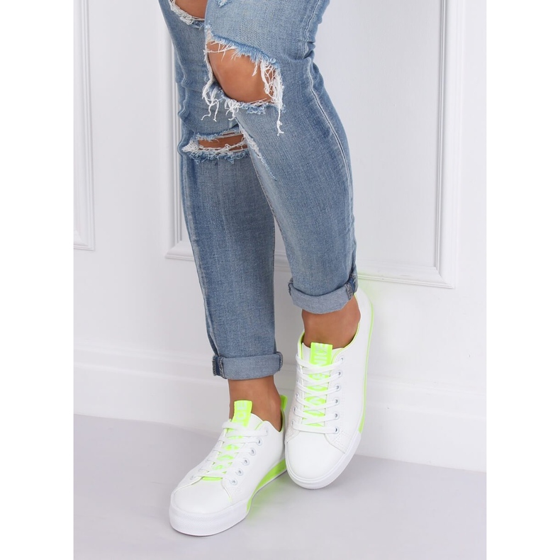 Tênis feminino branco CC-17 Green verde 2