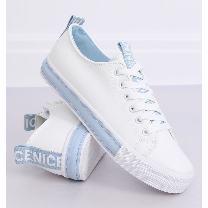 Tênis feminino branco CC-17 Blue azul 2