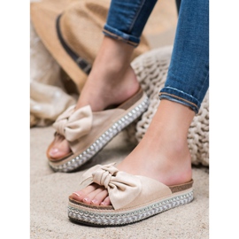 Seastar Chinelos de camurça com plataforma decorativa castanho 2