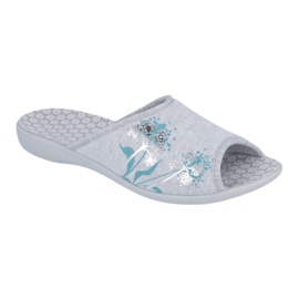 Sapatos femininos Befado pu 254D100 cinza verde 1