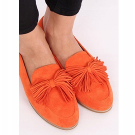 Mocassins femininos laranja com franjas T357P Orange 2 Mocassins femininos laranja com franjas T357P Orange 2