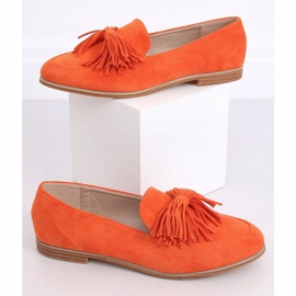 Mocassins femininos laranja com franjas T357P Orange 1 Mocassins femininos laranja com franjas T357P Orange 1