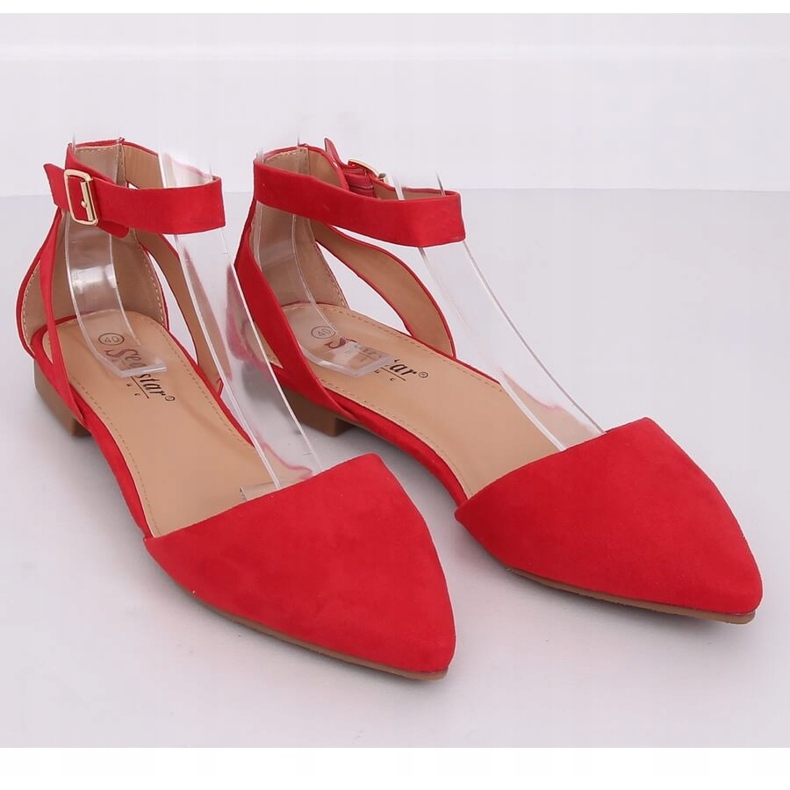 Bailarinas com fecho vermelho CL73P Vermelho 2