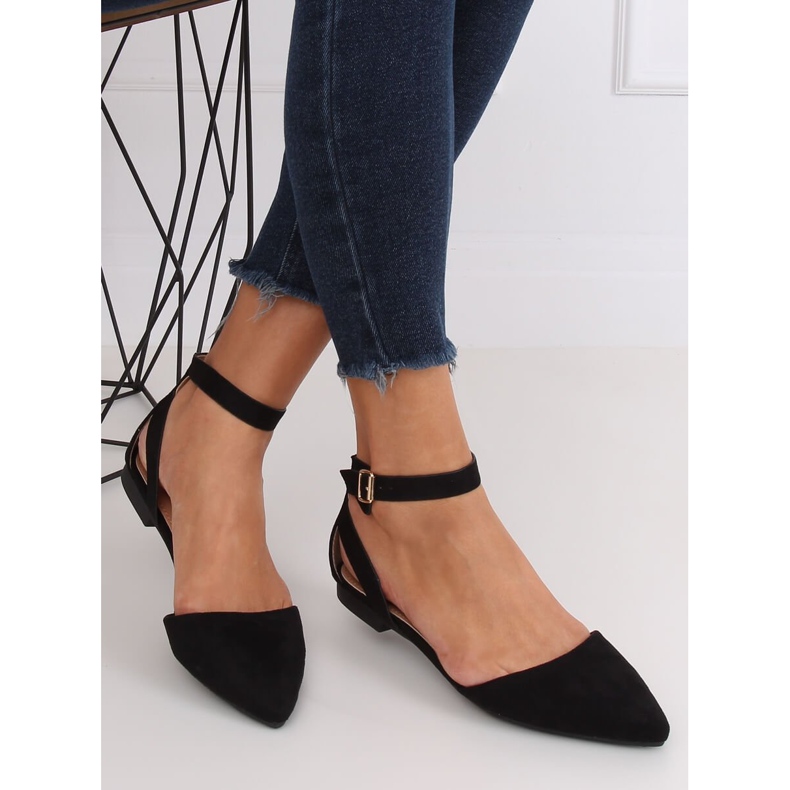 Black CL73P Black ballerinas com fecho preto 1