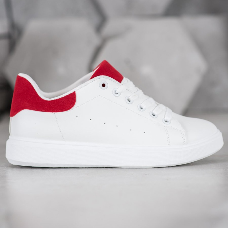 SHELOVET Calçados Esportivos Casuais branco vermelho 2