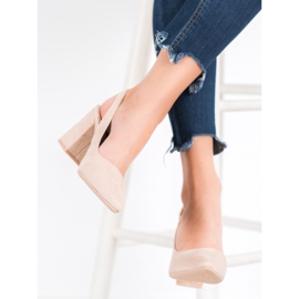 Seastar Bombas de camurça com salto aberto marrom 2