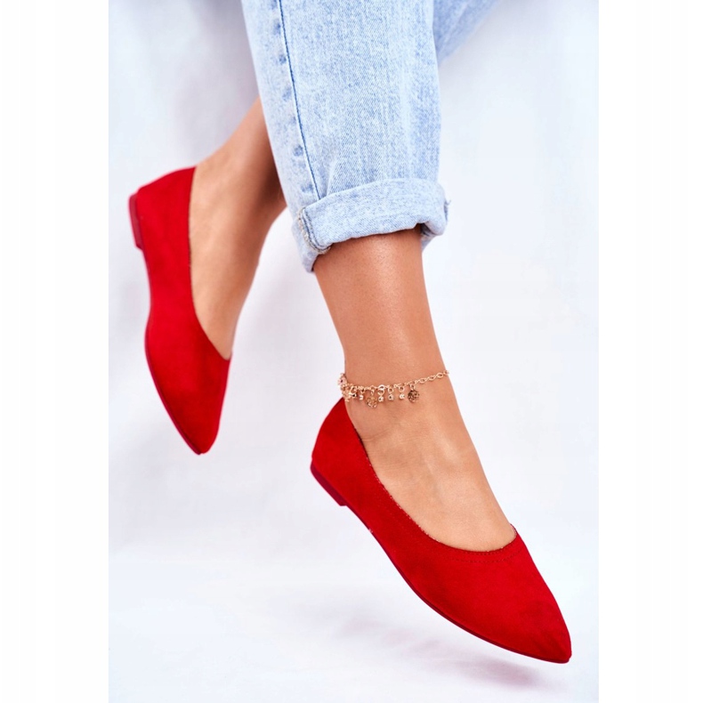 PS1 Bailarinas de camurça ecológica feminina vermelha Bellissima vermelho 2