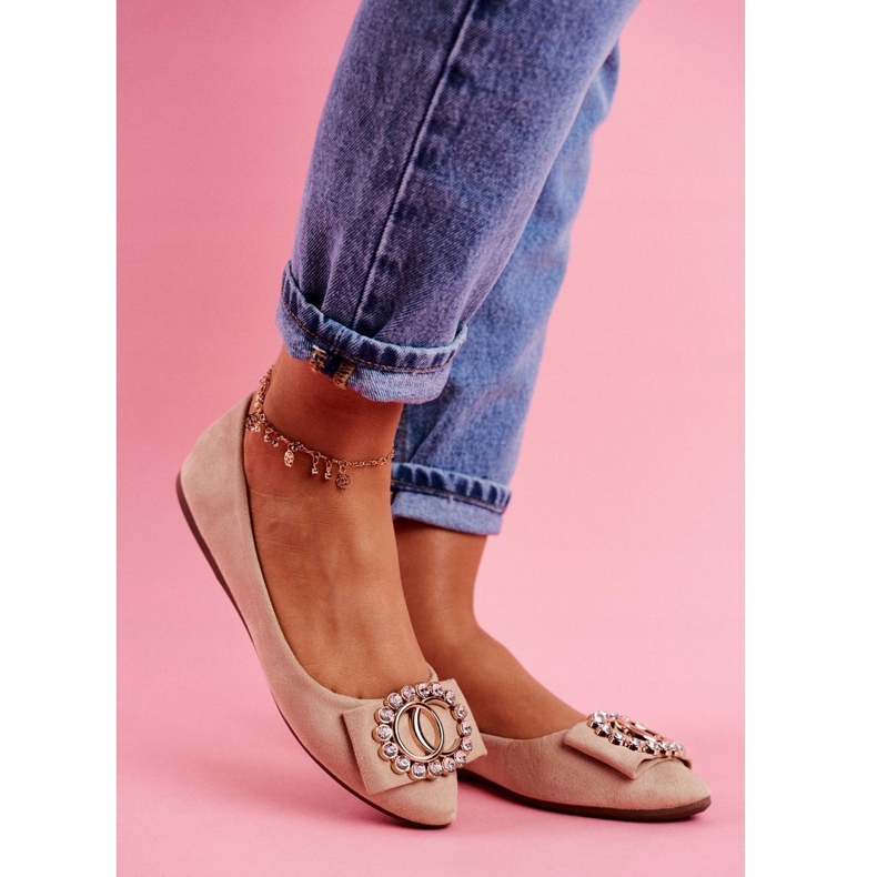 PS1 Bailarinas Bege Eco-Suede Feminina Montreal 1