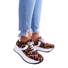 NFR Sapatos esportivos femininos Leopard SportFreak branco marrom 3