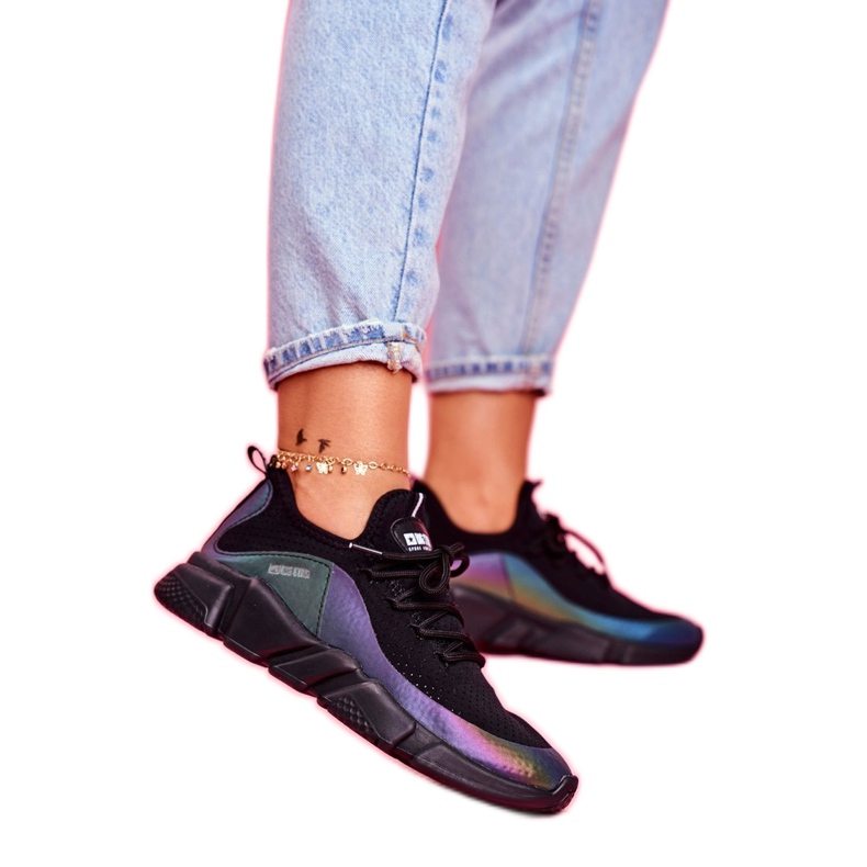 Sapatas esportivas femininas Big Star pretas FF274A053 preto multicolorido 1