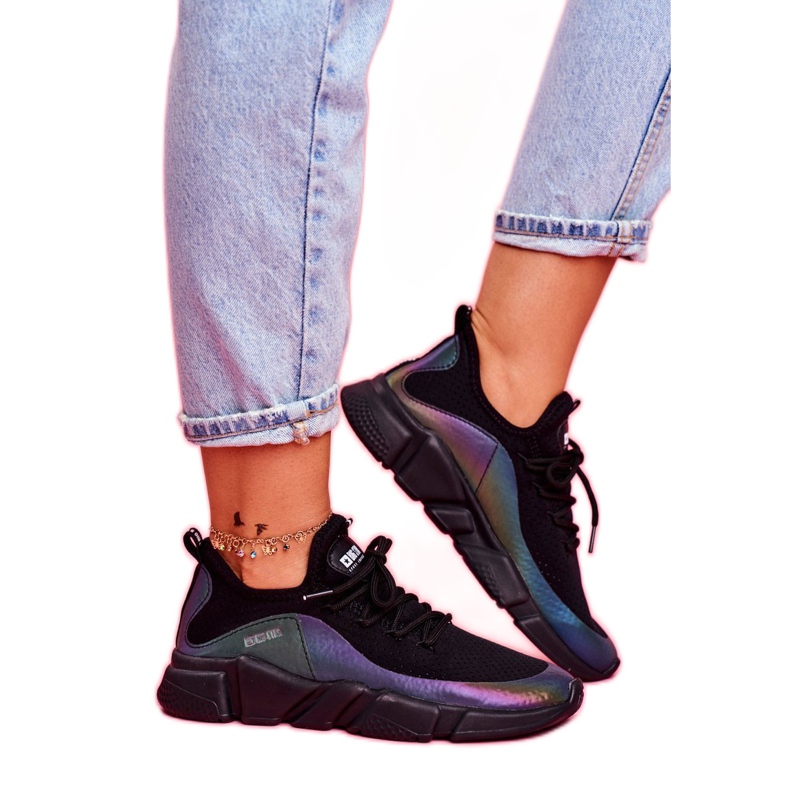 Sapatas esportivas femininas Big Star pretas FF274A053 preto multicolorido 3