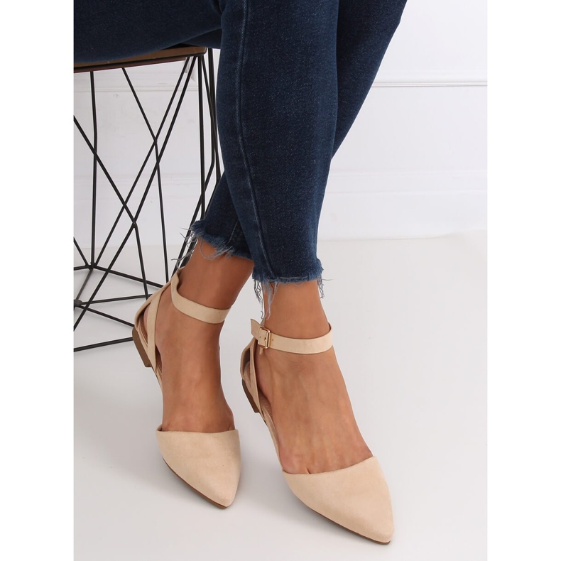 Bailarinas com fecho bege CL73P Bege 1