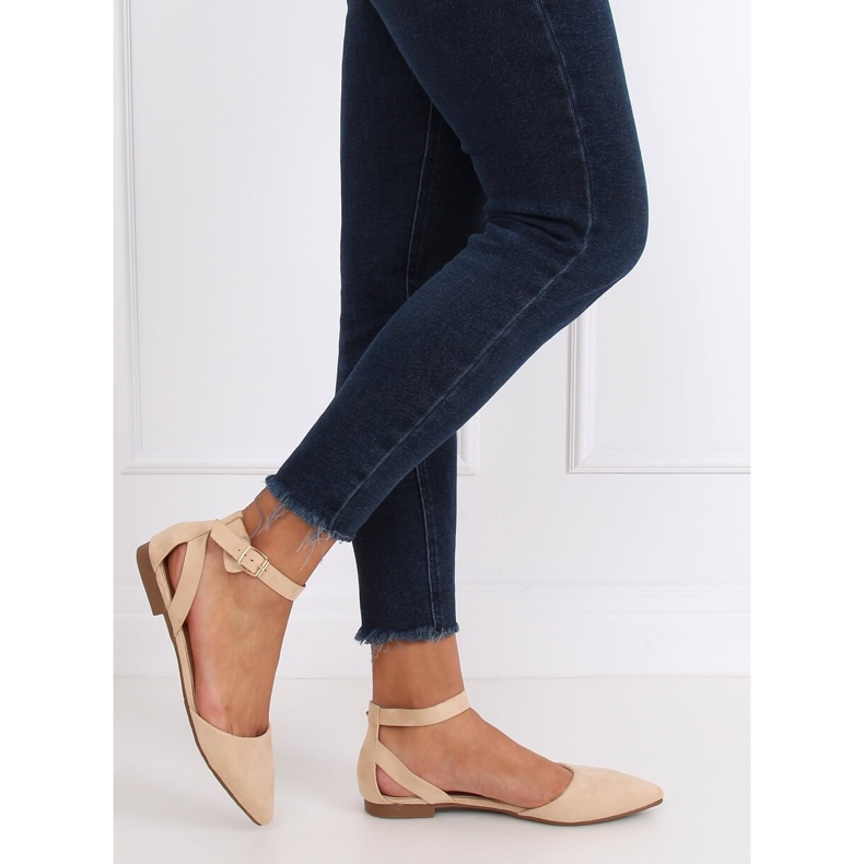 Bailarinas com fecho bege CL73P Bege 2