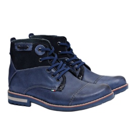 KOMODO Botas masculinas azul marinho. Rebrand sapatos altos azul-marinho 1
