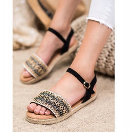 SHELOVET Sandálias Trançadas Leves bege preto 1