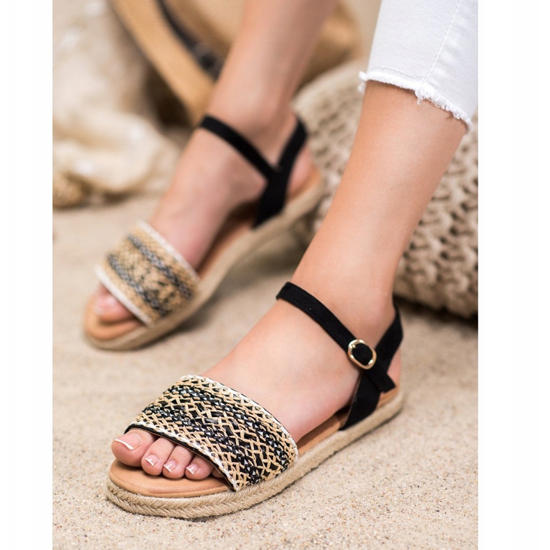 SHELOVET Sandálias Trançadas Leves bege preto 1