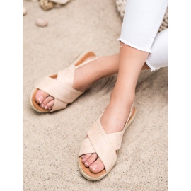 SHELOVET Sandálias de camurça deslizantes marrom 2